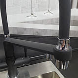Змішувач для кухні (під фільтр) Kern 2094 чорний, комбінований під осмос, фото 4