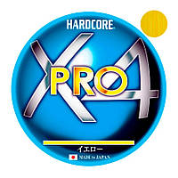 Шнур Duel Hardcore Pro X4 150 m PE1.0 18 lb yellow (0.17 mm 8.0 kg)