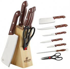 Набір ножів Bohmann з підставкою і сокиркою BH 5128 MRB 139339 8 предметів