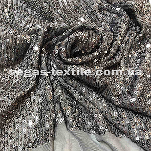 Паєтка на трикотажній основі Сірий