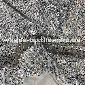 Паєтка на трикотажній основі Світло-сірий