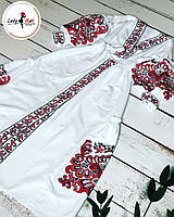 Дизайнерское женское вышитое платье в белом цвете LADY-MAK "Диана"