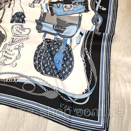 Хустка Louis Vuitton шовкова з ручною підшивкою, фото 5