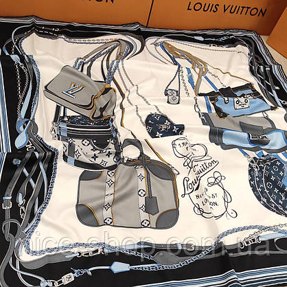 Хустка Louis Vuitton шовкова з ручною підшивкою, фото 4