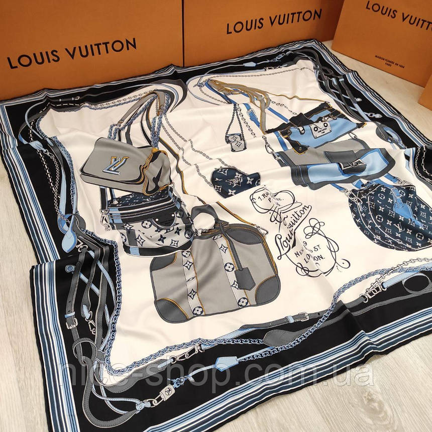 Хустка Louis Vuitton шовкова з ручною підшивкою, фото 1