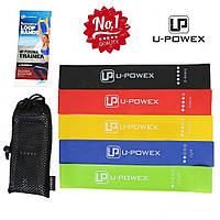 Фитнес резинки для фитнеса U-powex Оригинал комплект 5 шт с буклетом + мешочек Набор фитнес резинок Upowex