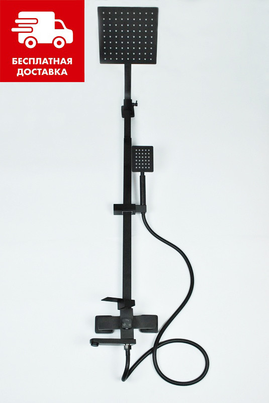 Душова колона з нержавіючої сталі KUB 009 J Black Безкоштовна доставка