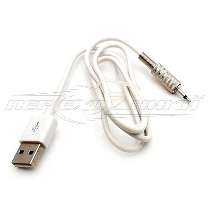Кабель живлення USB to DC 2.5 мм (2pin), білий, 0.9 м, фото 3