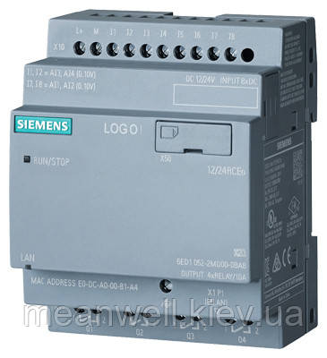 6ED1052-2MD08-0BA1 Логічний модуль Siemens LOGO! 8 LOGO! 12 / 24RCE 12/24 VDC, реле, 8 DI / 4DO