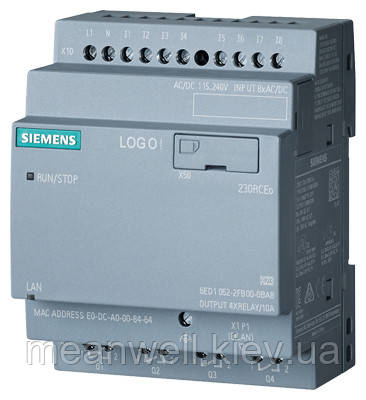 6ED1052-2FB08-0BA2 Логічний модуль Siemens LOGO! 8 230RCE, 115 - 230 VAC, реле, 8 DI / 4DO, фото 1
