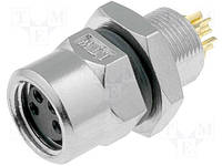 8-04PFFS-SH7001 Connector: M8; socket; female; PIN:4; 5A; soldering; IP67; Mat: metal