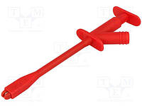 AX-CP-08-R Clip-on probe; crocodile; 10A; red; Grip capac: max.13mm; 4mm