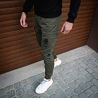 Мужские спортивные штаны джогеры брюки-карго зауженные к низу зеленые хаки Everest S M L XL (46 48 50 52)
