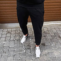 Мужские спортивные черные штаны джогеры внизу на резинке трикотажные Pobedov S M L XL XXL XXXL (46-56)