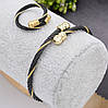 Набір 31384 браслет + каблучка ширина 3 мм металевий джгут розмір регульований, фото 3