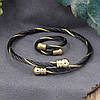 Набір 31384 браслет + каблучка ширина 3 мм металевий джгут розмір регульований, фото 5