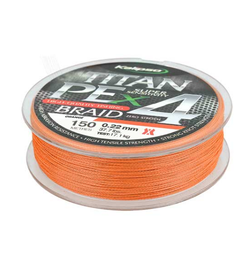 Шнур Kalipso Titan PE X4 ORANGE 0.10мм 150м (≈ # 0.4) (помаранчевий)