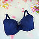 Бюстгальтер класичний George тонкий поролон сітка з вишивкою 80D синій (30186), фото 2