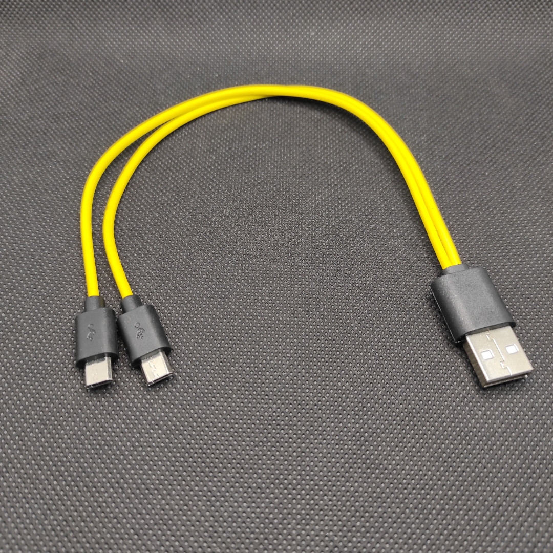 Кабель ZNTER USB-mUSB для зарядки 2х батарей, фото 1