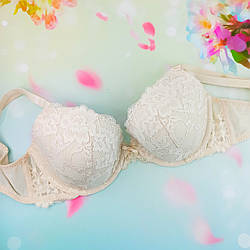 Бюстгальтер George тонкий поролон ажурний 90D бежевий (30408)