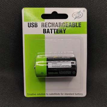 Акумулятор R14 ZNTER 1,5 v 3000mAh з зарядкою від microUSB