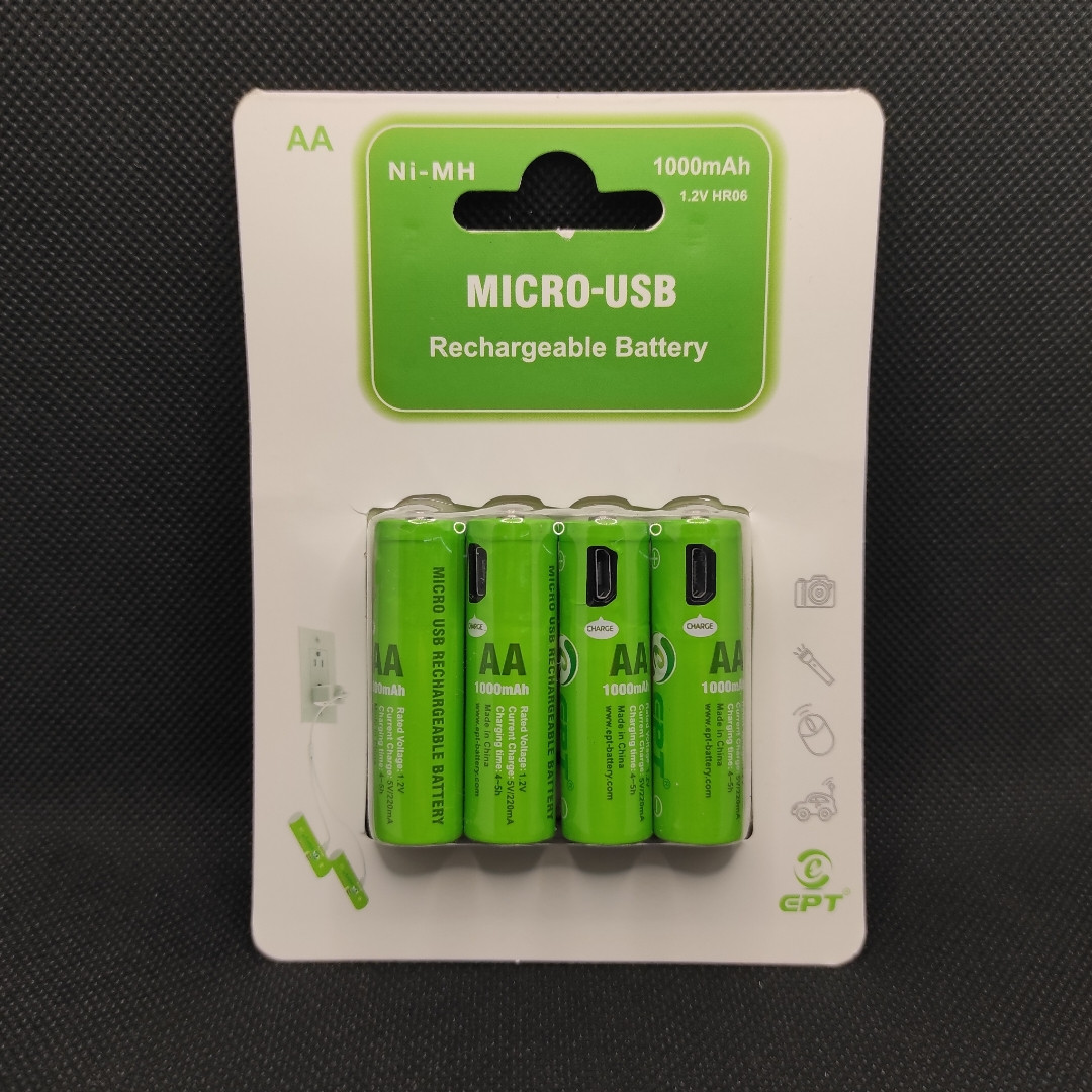 Акумулятор АА Soshine 1,5 v 1000mAh з зарядкою від microUSB