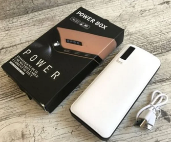 Павербанк Power Bank P- 50000 mAh білий, для телефона, підзаряджання, з ліхтариком, з 3 х USB-роз'ємами (KG-2238)