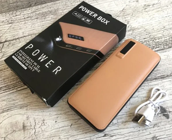 Павербанк Power Bank P- 50000 mAh бежевий, для телефона, підзаряджання, з ліхтариком, з 3 х USB-роз'ємами (KG-2239)