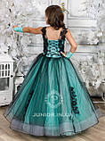 Бірюзове святкове плаття з мереживним ліфом для дівчинки "Камелія", фото 6