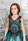 Бірюзове святкове плаття з мереживним ліфом для дівчинки "Камелія", фото 7