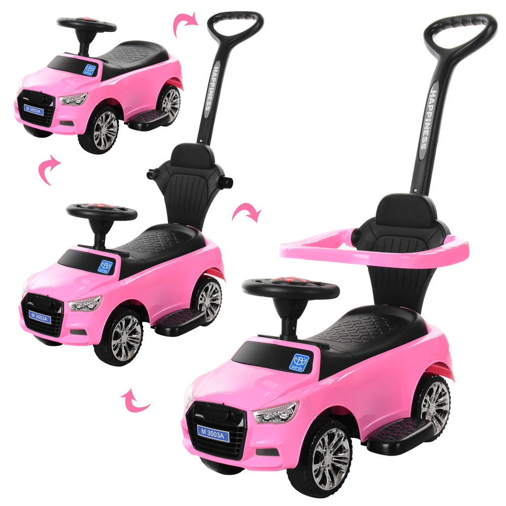 Машинка дитяча толокар-каталка рожева BAMBI M 3503A-8