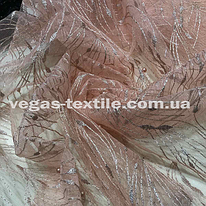 Сітка з перловим перловим рожевим пером