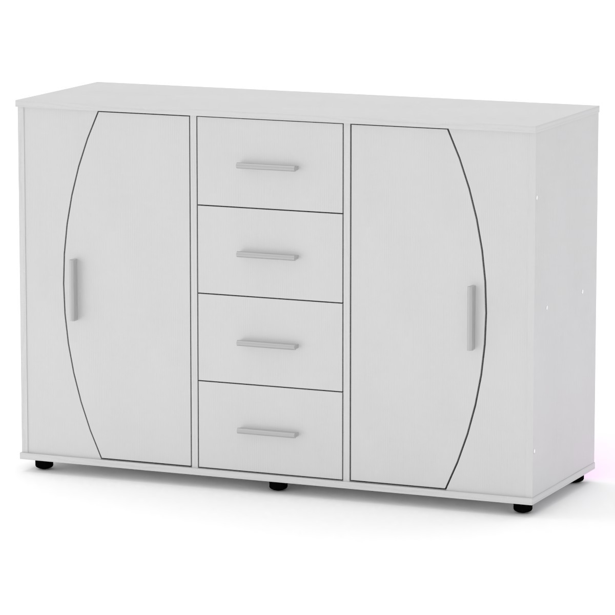 Комод 4-2-2 німфея альба (білий) Компаніт (134х45х91 см), фото 1