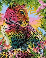 Картини по номерам 40х50 см. Babylon Кольоровий леопард (VP 1348)