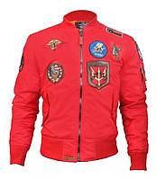 Ветровка Top Gun MA-1 Lightweight Nylon Bomber Jacket With Patches (красная) TGJ1540P-S