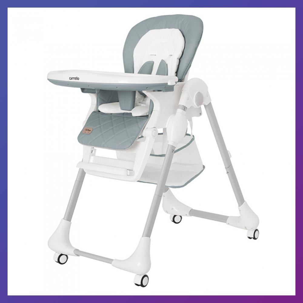 Дитячий стільчик для годування з регульованою спинкою Carrello Toffee CRL-9502/3 Cloud Grey сірий на коліщатках, фото 1