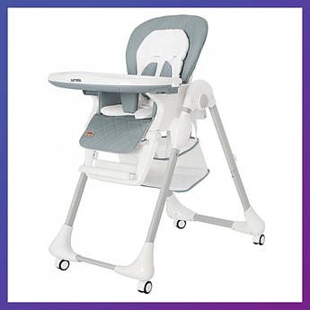 Дитячий стільчик для годування з регульованою спинкою Carrello Toffee CRL-9502/3 Cloud Grey сірий на коліщатках