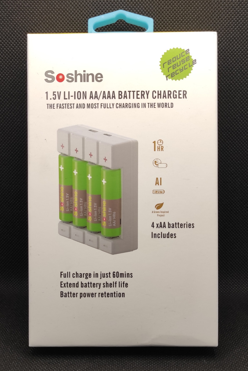 Зарядний пристрій Soshine + 4АА ( Li-ion 1,5 v )