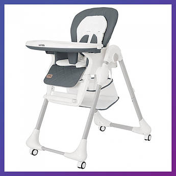 Дитячий стільчик для годування з регульованою спинкою Carrello Toffee CRL-9502/3 сірий на коліщатках