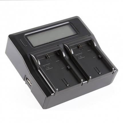 Зарядний пристрій Alitek LCD Dual для двох акумуляторів Canon LP-E8, фото 1