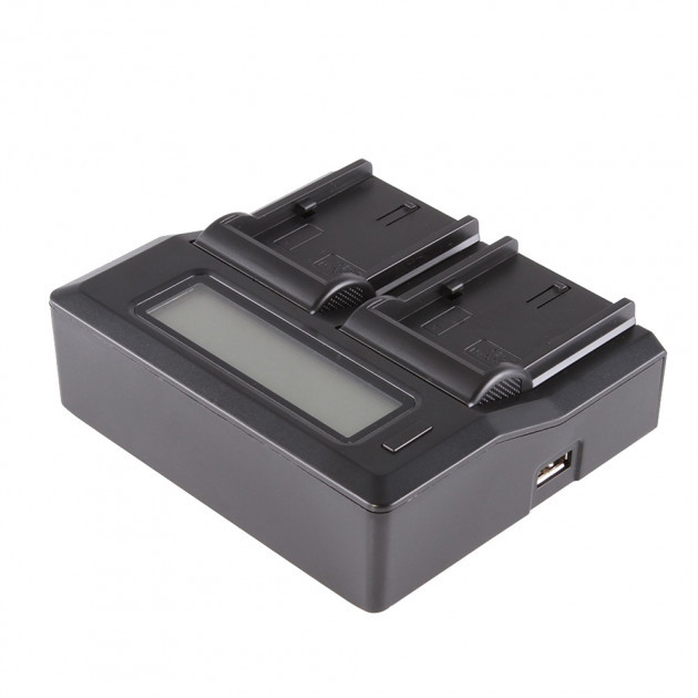 Зарядний Alitek LCD Dual для 2 акумуляторів Panasonic CGR-D54 / D28 / D320, VW-VBN390 / VBN260, VW-VBD58 /