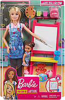 УЦІНКА! Лялька Барбі рисунок Я можу бути Barbie Art Teacher Playset with Blonde Doll GJM29