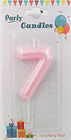 Свечи цифры в торт "7" Розовые