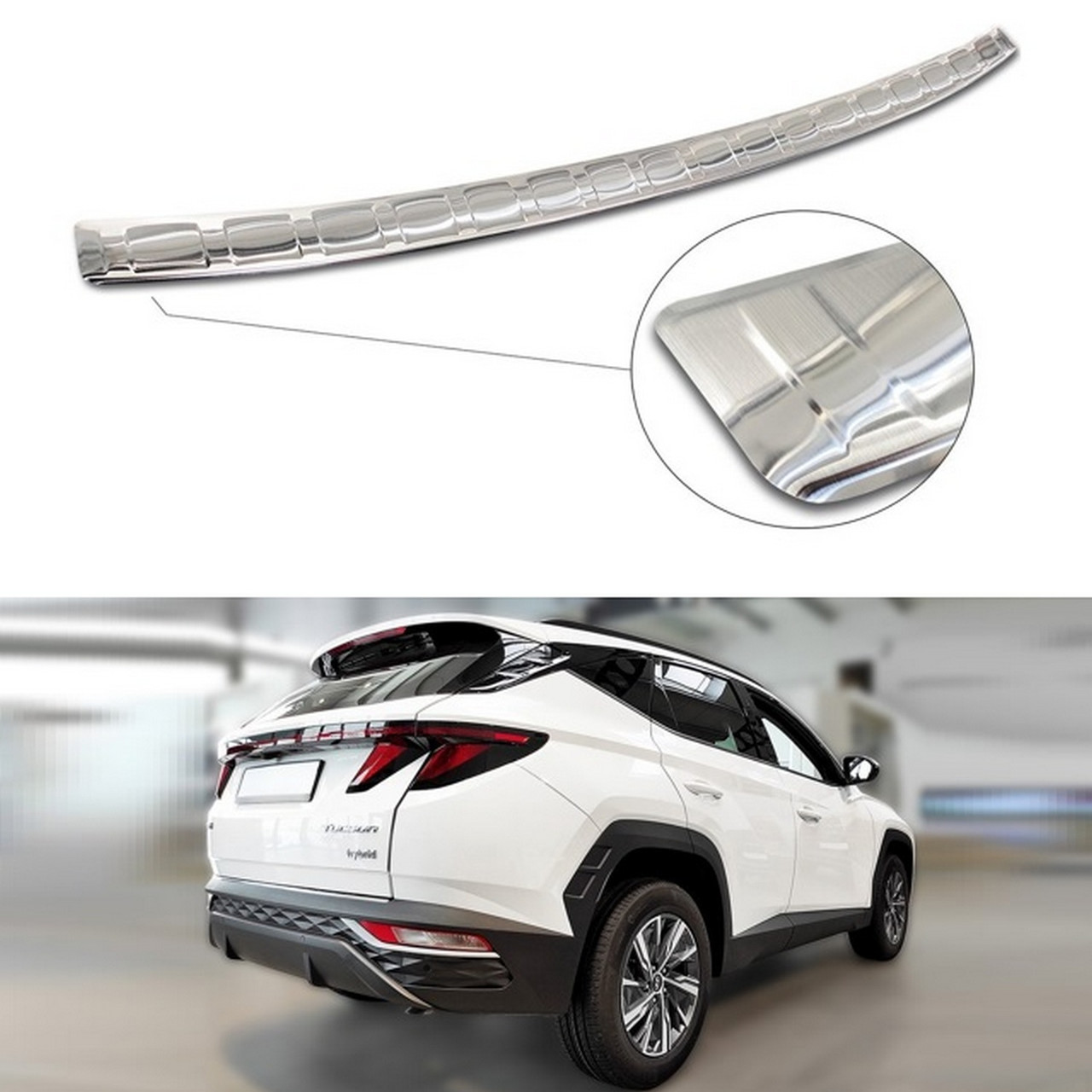 Захисна накладка на задній бампер для Hyundai Tucson NX4 2020+ /нерж.сталь/