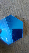 Дзеркальні акрилові наклейки стільники шестикутні 8,5 см*10см пластикові, блакитні набір 12шт, фото 2