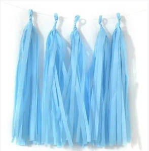 Паперова гірлянда тасел 5 шт | Світло-блакитний