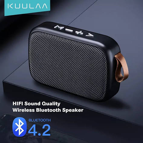 Бездротова Bluetooth-колонка Kuulaa з підтримкою FM-радіо, USB, microSD карт Black, фото 2