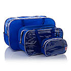 Набір із 2 напівпрозорих сумок M, L зі спанбонду + ПВХ Nika Torri Синій