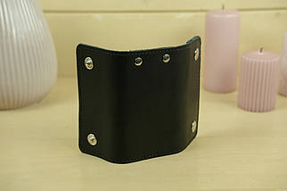 Ключниця на кнопках з натуральної шкіри колір Чорний, фото 3