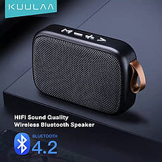 Бездротова Bluetooth-колонка Kuulaa з підтримкою FM-радіо, USB, microSD карт Gray, фото 2